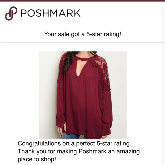 BURGUNDY WINE LACE TUNIC TOP - Picture 4 of 8